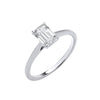 18k Yellow Gold Diamond, Emerald Ring - 18ct White Gold 1.00ctw Emerald Cut LAB GROWN Diamond Ring IGI Certified - by Hearts Forever Jewellers