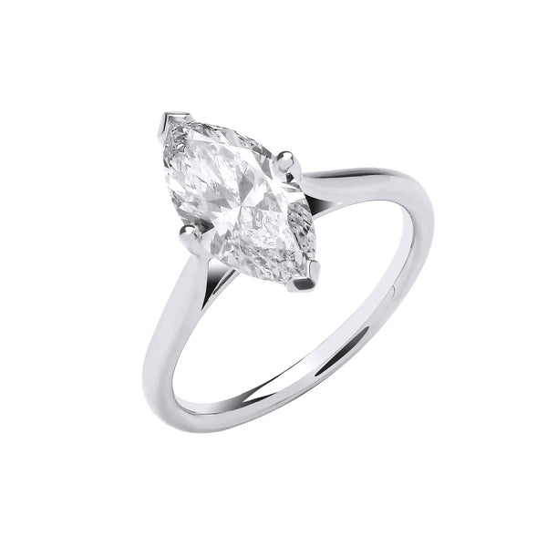 18k Yellow Gold Diamond Ring - 18ct White Gold 2.00ctw Marquise Cut LAB GROWN Diamond Ring IGI Certified - by Hearts Forever Jewellers