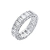 18k Yellow Gold Diamond, Emerald Ring - 18ct White Gold 6.00ctw Emerald Cut Lab Grown Diamond Eternity Ring IGI Certified - by Hearts Forever Jewellers