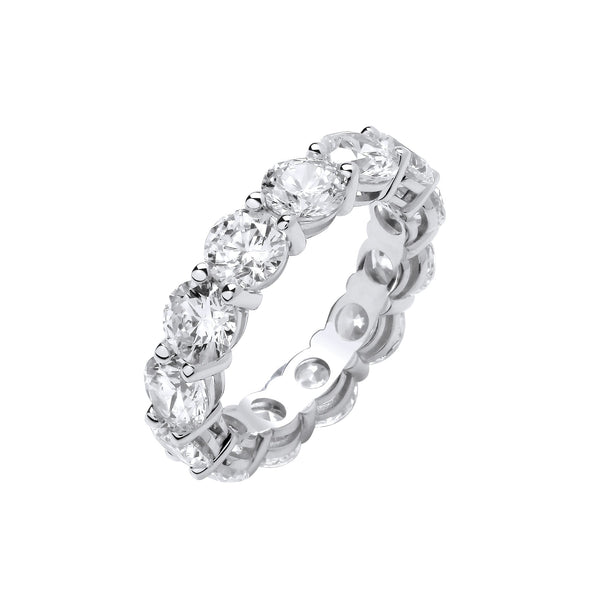 18k Yellow Gold Diamond Ring - 18ct White Gold 7.00ctw Brilliant Cut Lab Grown Diamond Eternity Ring IGI Certified - by Hearts Forever Jewellers