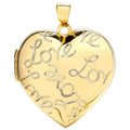 Y/G Heart Shape Locket with Love engraved