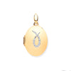 Diamond Jewellery - Y/G & Diamonds Oval Locket - by Hearts Forever Jewellers