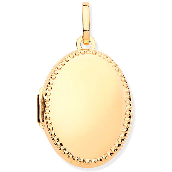 Jewellery - Y/G Millgrain Edge Oval Locket - by Hearts Forever Jewellers