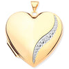 Diamond Jewellery - Y/G Large Heart Shape Locket with Diamond - by Hearts Forever Jewellers