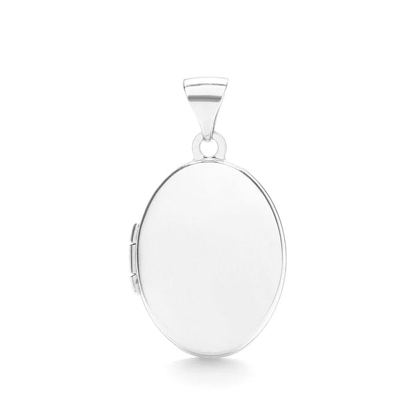 Jewellery - W/G Oval Shaped Plain Locket - by Hearts Forever Jewellers