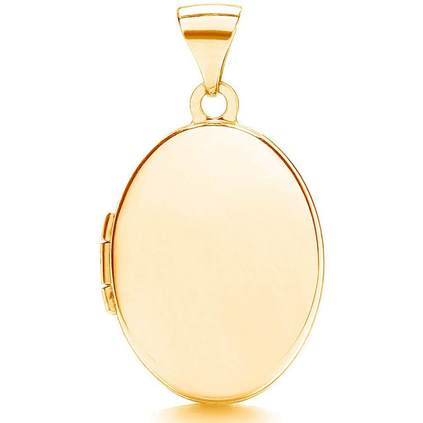 Jewellery - Y/G Oval Shaped Plain Locket - by Hearts Forever Jewellers