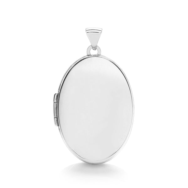 Jewellery - W/G Oval Plain Locket - by Hearts Forever Jewellers