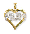 Cubic Zirconia Necklace - Y/G Cz Heart Mum Pendant - by Hearts Forever Jewellers