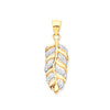 Cubic Zirconia Necklace - Y/G Cz Leaf Pendant - by Hearts Forever Jewellers
