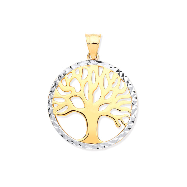 Necklace - Y & W/G Tree of Life Pendant - by Hearts Forever Jewellers