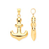 Necklace - Y/G Hollow Anchor Pendant - by Hearts Forever Jewellers