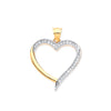 Cubic Zirconia Necklace - Y & W/G Cz Heart Pendant - by Hearts Forever Jewellers