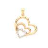Cubic Zirconia Necklace - W, R & Y/G Cz Hearts Pendant - by Hearts Forever Jewellers