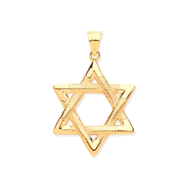 Necklace - Y/G Star of David Large Pendant - by Hearts Forever Jewellers