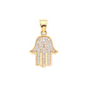 Cubic Zirconia Necklace - Y/G Cz Hamsa Pendant - by Hearts Forever Jewellers