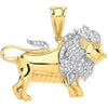 Cubic Zirconia Necklace - Y/G Cz Lion Pendant - by Hearts Forever Jewellers