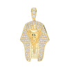Cubic Zirconia Necklace - Y/G Cz King Tutankhamun Pendant - by Hearts Forever Jewellers
