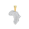 Cubic Zirconia Necklace - Y/G Cz Africa Map Hollow Pendant - by Hearts Forever Jewellers