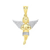 Cubic Zirconia Necklace - Y/G Cz Praying Angel Pendant - by Hearts Forever Jewellers