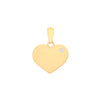 Cubic Zirconia Necklace - Y/G Cz Plain Heart Pendant - by Hearts Forever Jewellers
