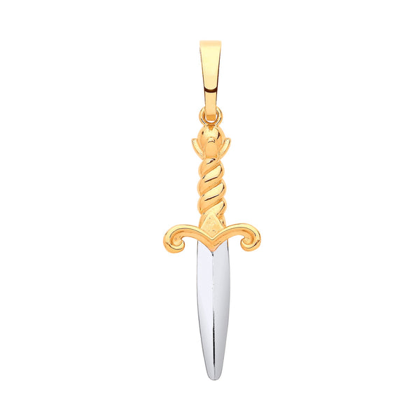 Necklace - Y W/G Dagger Sword Pendant - by Hearts Forever Jewellers