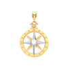 Necklace - Y W/G Compass Pendant - by Hearts Forever Jewellers
