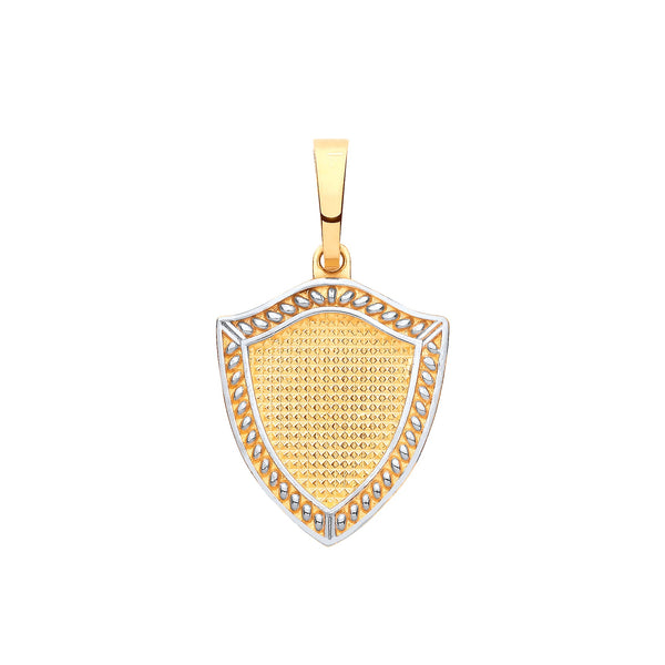 Necklace - Y W/G Medieval Shield Pendant - by Hearts Forever Jewellers