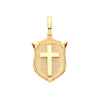 Necklace - Y/G Cross Shield Pendant - by Hearts Forever Jewellers