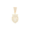 Cubic Zirconia Necklace - Y/G Lion Face King/Crown CZ Cut Out Pendant - by Hearts Forever Jewellers