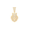 Cubic Zirconia Necklace - Y/G CZ Lion King Face Pendant - by Hearts Forever Jewellers