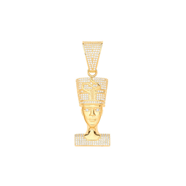 Cubic Zirconia Necklace - Y/G CZ Nefertiti Pendant - by Hearts Forever Jewellers