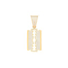 Cubic Zirconia Necklace - Y/G Razor Blade CZ Pendant - by Hearts Forever Jewellers