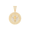 Cubic Zirconia Necklace - Y/G Angel Medallion CZ Pendant - by Hearts Forever Jewellers