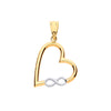 Necklace - Y/G Infinity Heart Pendant - by Hearts Forever Jewellers