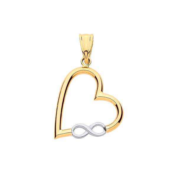 Necklace - Y/G Infinity Heart Pendant - by Hearts Forever Jewellers