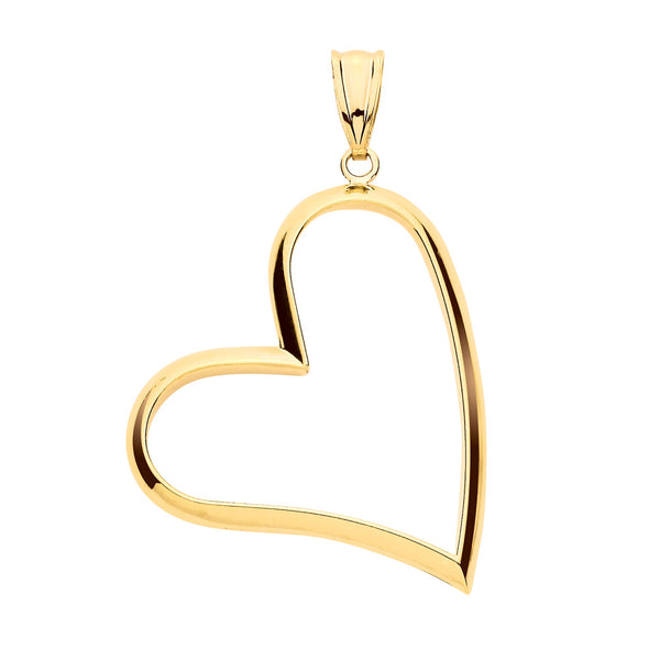 Necklace - Y/G Cut Out Heart Pendant - by Hearts Forever Jewellers