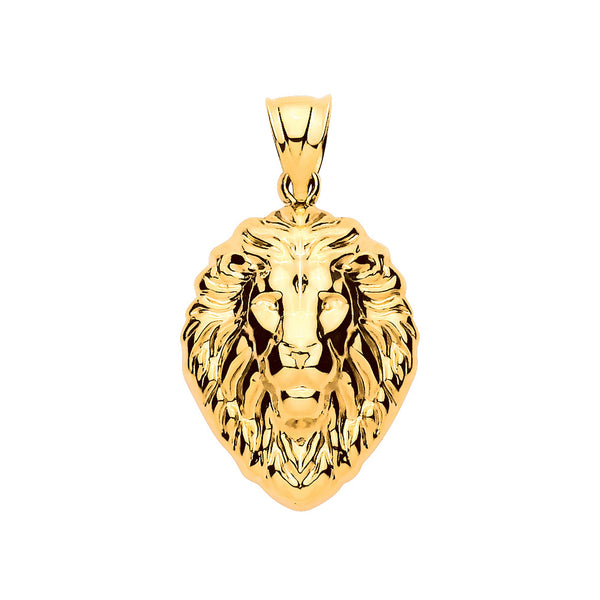 Necklace - Y/G Lion Head Pendant - by Hearts Forever Jewellers