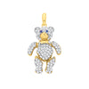 Cubic Zirconia Necklace - Y/G CZ 3D Teddy bear Pendant - by Hearts Forever Jewellers