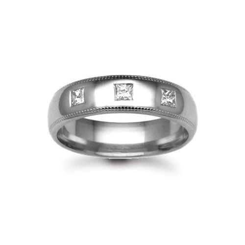 Platinum Diamond Ring - Platinum 4mm Natural Diamond 12pts Rubover set Wedding Ring - by Hearts Forever Jewellers