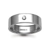 Platinum Diamond Ring - Platinum 3mm Natural Diamond 3pts Rubover set Wedding Ring - by Hearts Forever Jewellers