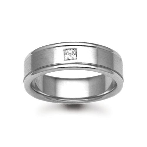 Platinum Diamond Ring - Platinum 4mm Natural Diamond 3pts Rubover set Wedding Ring - by Hearts Forever Jewellers