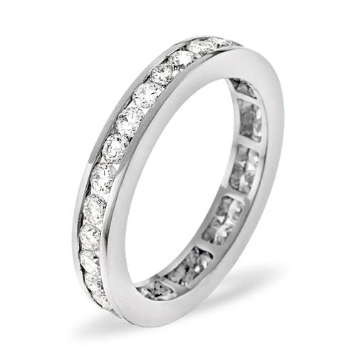 Platinum 1.00ct Ring - Platinum Channel Set Full Eternity Ring Natural Diamond 1.00ct G VS - by Hearts Forever Jewellers