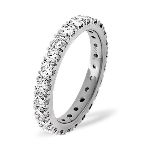 Platinum 1.00ct Ring - Platinum Claw Set Full Eternity Ring Natural Diamond 1.00ct G VS - by Hearts Forever Jewellers