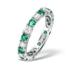 Platinum 0.50ct Ring - Platinum Claw Set Full Eternity Ring Natural Diamond 0.50ct Emerald 0.70ct G VS - by Hearts Forever Jewellers