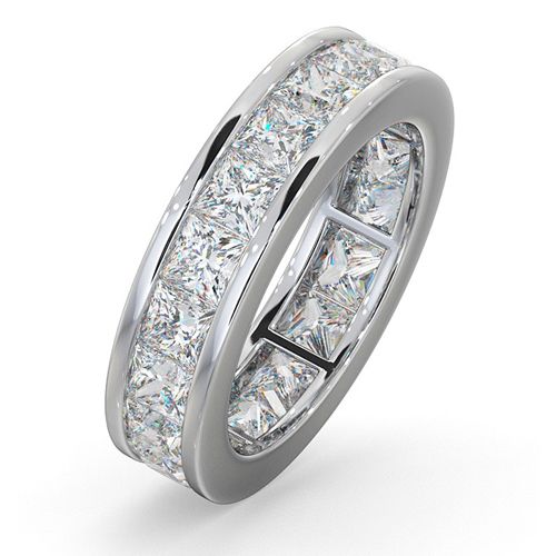 Platinum 1.00ct Ring - Platinum Channel Set Princess Cut Full Eternity Ring Natural Diamond 1.00ct G VS - by Hearts Forever Jewellers