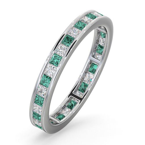 Platinum 0.50ct Ring - Platinum Channel Set Princess Cut Full Eternity Ring Natural Diamond 0.50ct Em 0.65ct G VS - by Hearts Forever Jewellers
