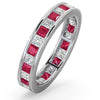 Platinum 0.50ct Ring - Platinum Channel Set Princess Cut Full Eternity Ring Natural Diamond 0.50ct Ruby 0.60ct G VS - by Hearts Forever Jewellers