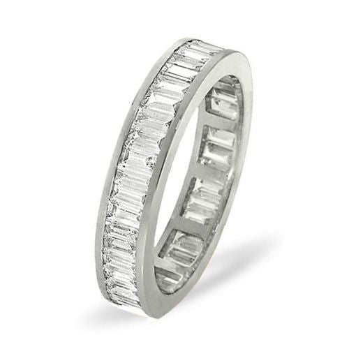 Platinum 1.00ct Ring - Platinum Channel Set Full Eternity Ring Baguette Natural Diamond 1.00ct G VS - by Hearts Forever Jewellers