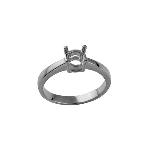 Platinum Ring - Platinum 0.25ct 4mm Round Solitaire 4 Claw Ring Mount - by Hearts Forever Jewellers