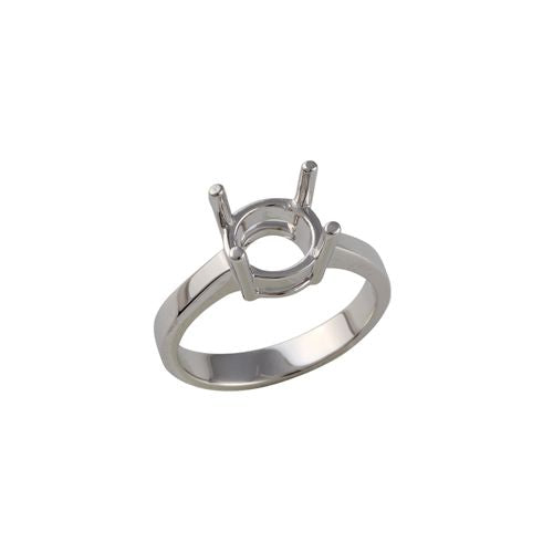Platinum Ring - Platinum 0.25ct 4mm Round Solitaire 4 Claw Ring Mount - by Hearts Forever Jewellers